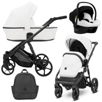 Poussette Trio Arizo + Nacelle + Cosmo i-Size - Blanc Eco Cuir - Mode Bébé Claye