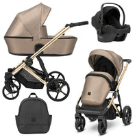 Poussette Trio Arizo + Nacelle + Cosmo i-Size - Cappuccino Eco Cuir - Mode Bébé Claye