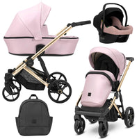 Poussette Trio Arizo + Nacelle + Cosmo i-Size - Baby Rose Eco Cuir - Mode Bébé Claye