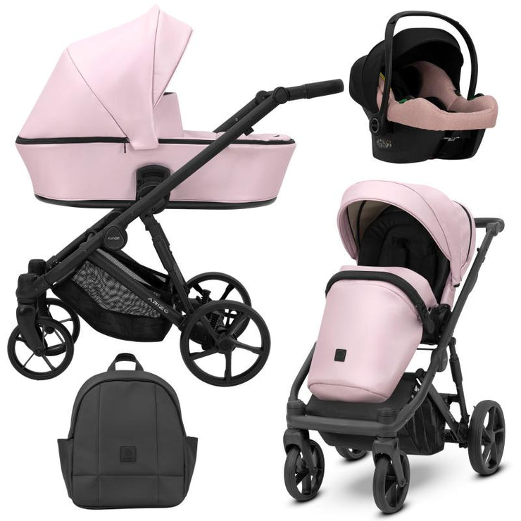 Poussette Trio Arizo + Nacelle + Cosmo i-Size - Baby Rose Eco Cuir - Mode Bébé Claye