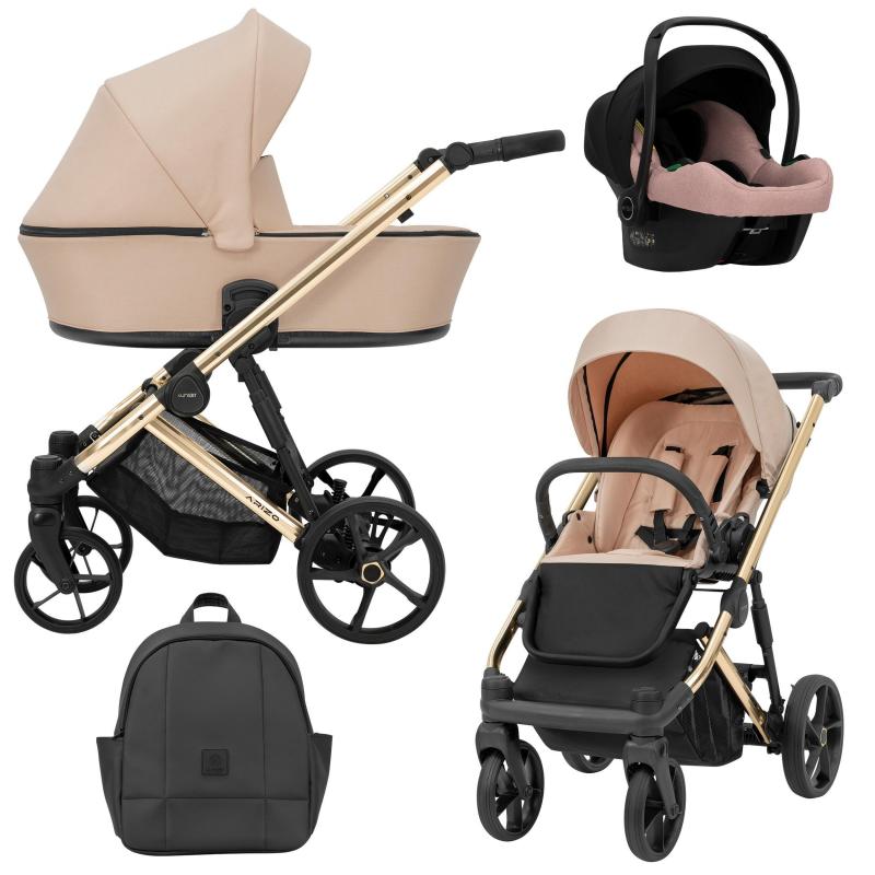 Poussette Trio Arizo + Nacelle + Cosmo i-Size - Rose - Mode Bébé Claye