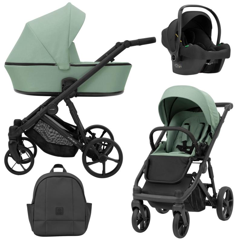 Poussette Trio Arizo + Nacelle + Cosmo i-Size - Menthe - Mode Bébé Claye