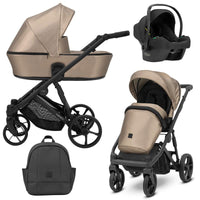 Poussette Trio Arizo + Nacelle + Cosmo i-Size - Cappuccino Eco Cuir - Mode Bébé Claye