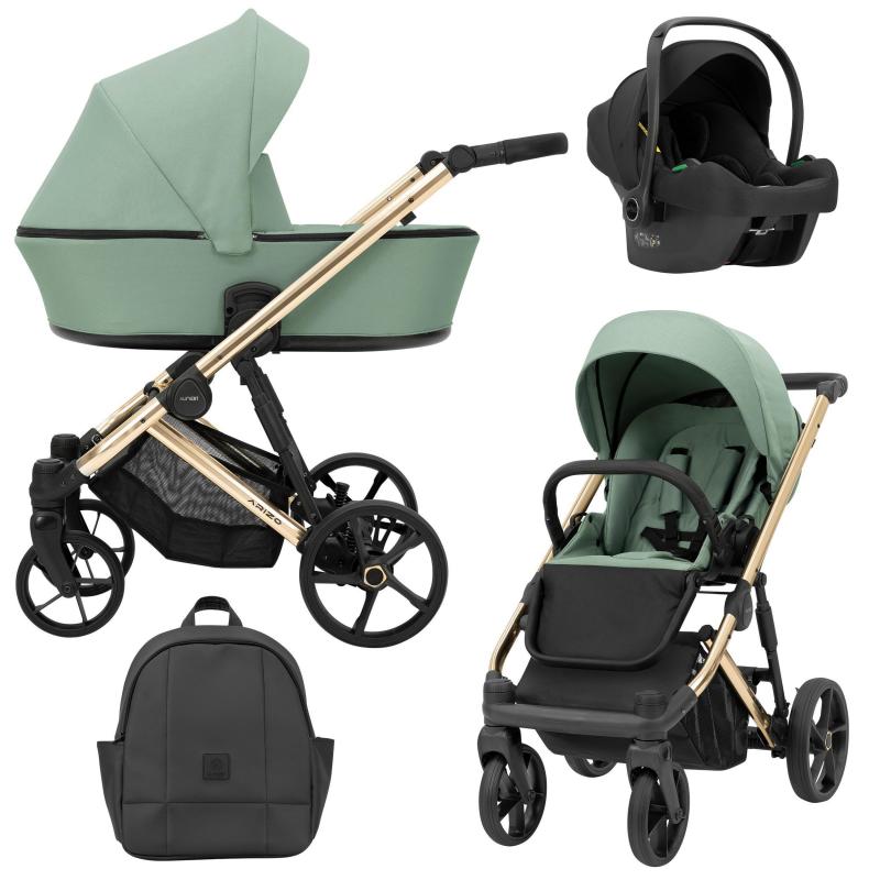 Poussette Trio Arizo + Nacelle + Cosmo i-Size - Menthe - Mode Bébé Claye