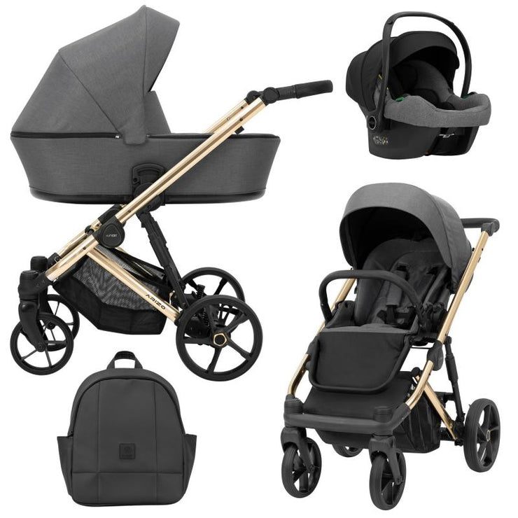 Poussette Trio Arizo + Nacelle + Cosmo i-Size - Graphite - Mode Bébé Claye