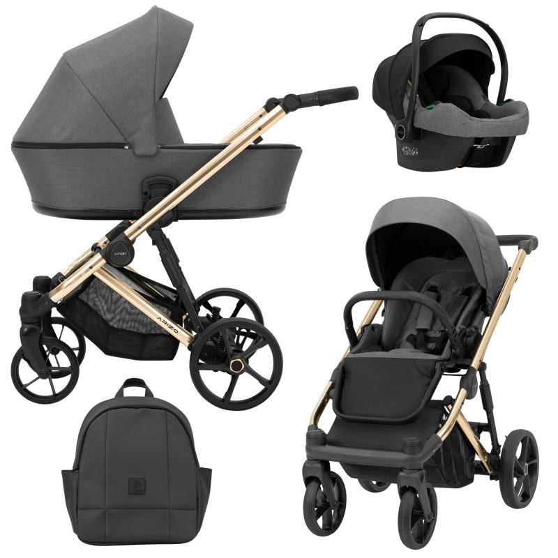 Poussette Trio Arizo + Nacelle + Cosmo i-Size - Graphite - Mode Bébé Claye