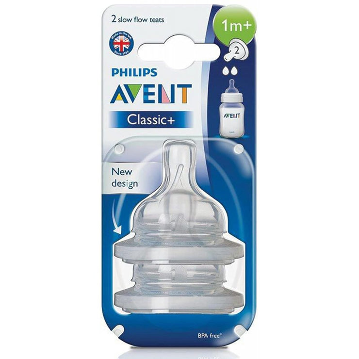 AVENT Lot de 2 Tétines 1 m+ Classic+ - Mode Bébé Claye