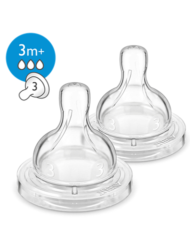 AVENT Lot de 2 Tétines 3m+ Classic+ - Mode Bébé Claye