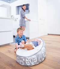 Babymoov Nid Flower Argent Transat Microbilles Evolutif - Mode Bébé Claye