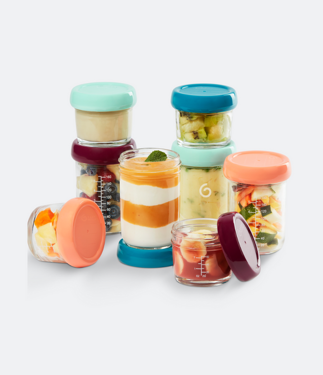 Lot de 8 Babybols en verre + Livret Recettes Bio - Mode Bébé Claye
