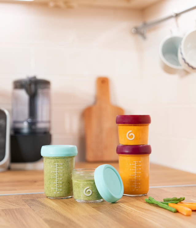 Lot de 8 Babybols en verre + Livret Recettes Bio - Mode Bébé Claye