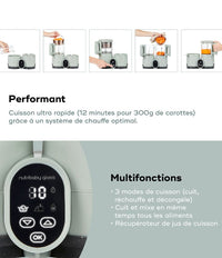 Robot en verre cuisson rapide - Nutribaby Glass Celadon - Mode Bébé Claye