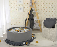 Piscine sèche minky avec boules 300 pcs - gris clair