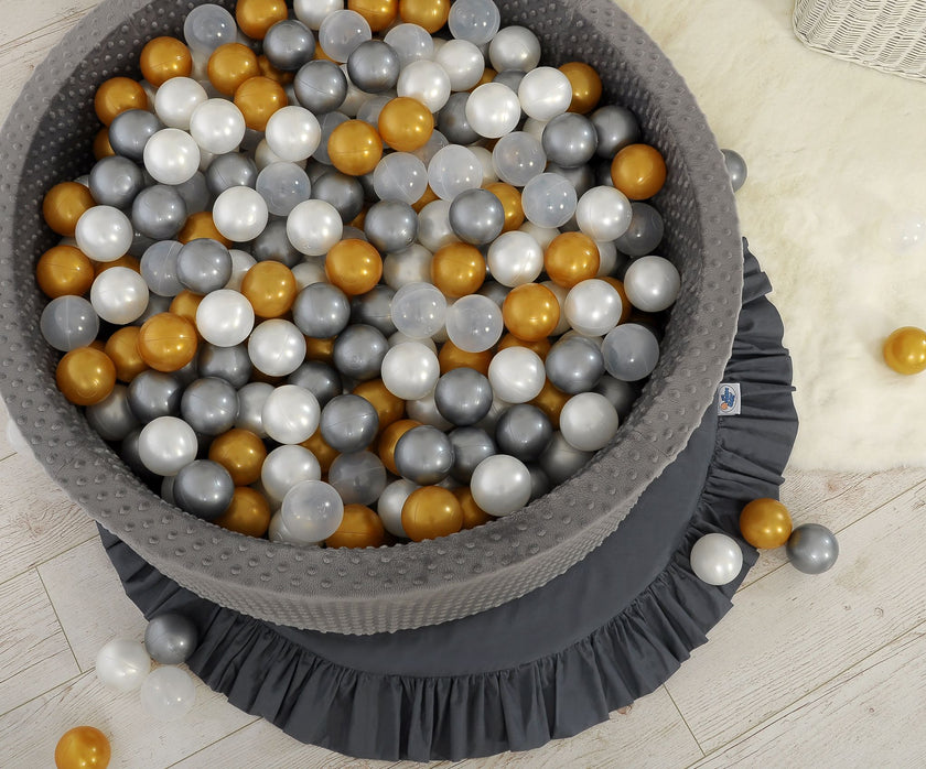 Piscine sèche minky avec boules 300 pcs - gris clair