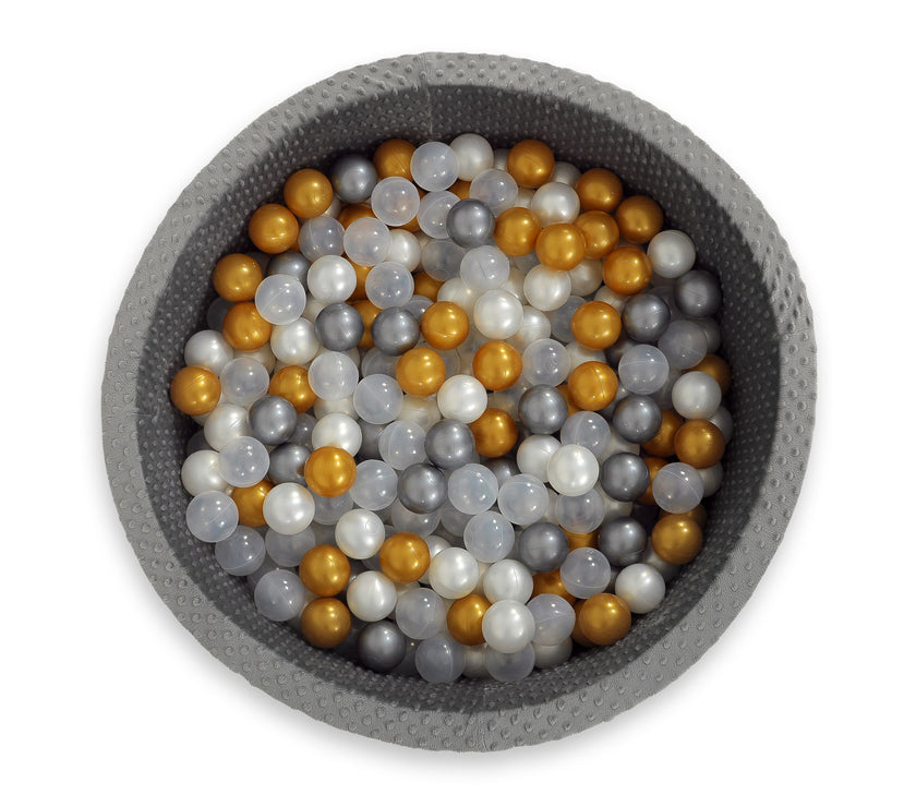 Piscine sèche minky avec boules 300 pcs - gris clair