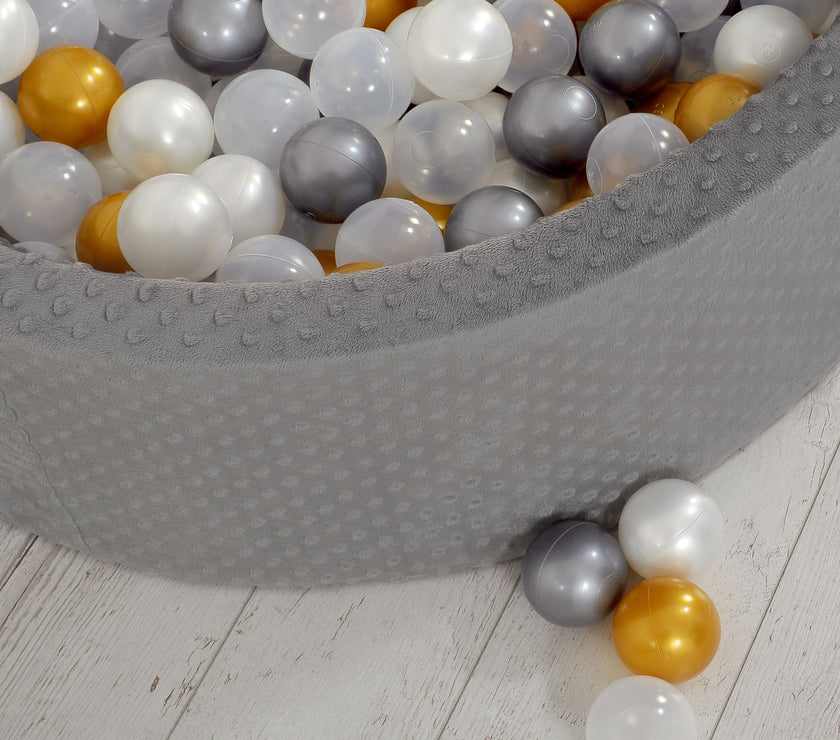Piscine sèche minky avec boules 300 pcs - gris clair