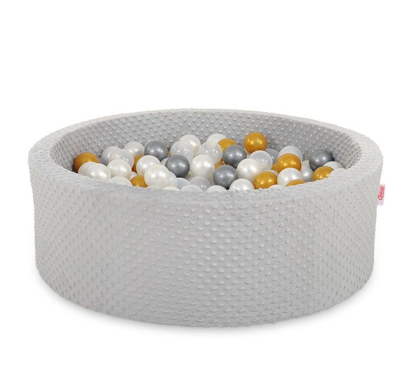 Piscine sèche minky avec boules 300 pcs - gris clair