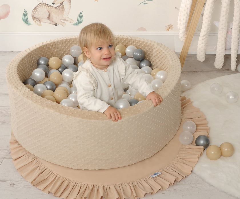 Piscine sèche minky avec boules 300 pcs - gris clair