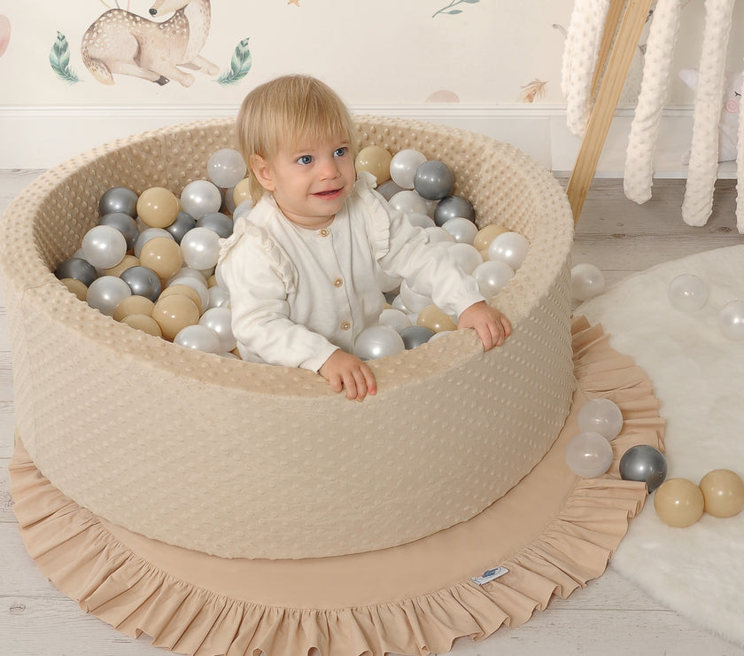 Piscine sèche minky avec boules 300 pcs - gris clair