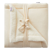 Couverture peluche double gaze & microfibre Mix & Match noisette - Mode Bébé Claye