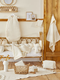 Couverture peluche double gaze & microfibre Mix & Match noisette - Mode Bébé Claye
