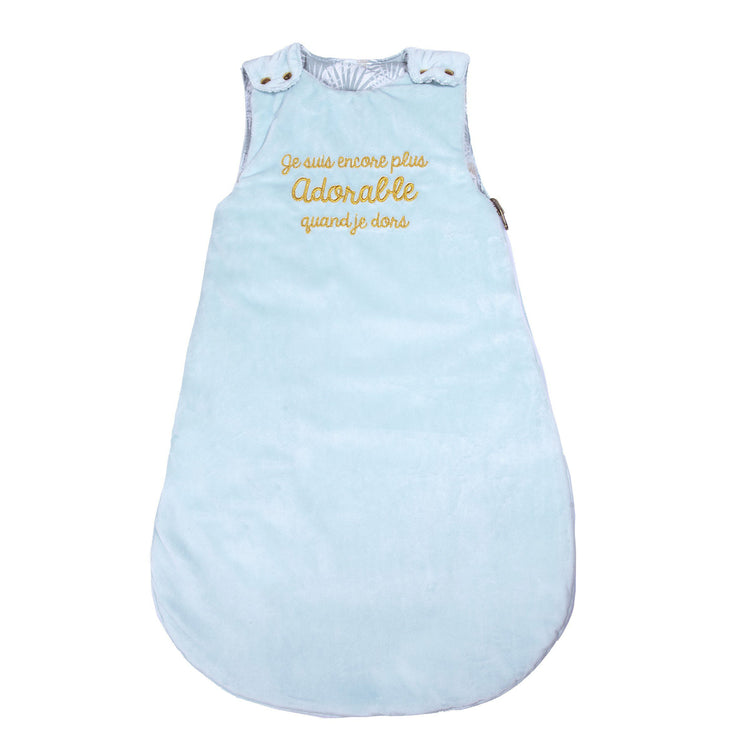 Gigoteuse réversible Palm Springs céladon / imprimé palmiers 0-6M - Mode Bébé Claye