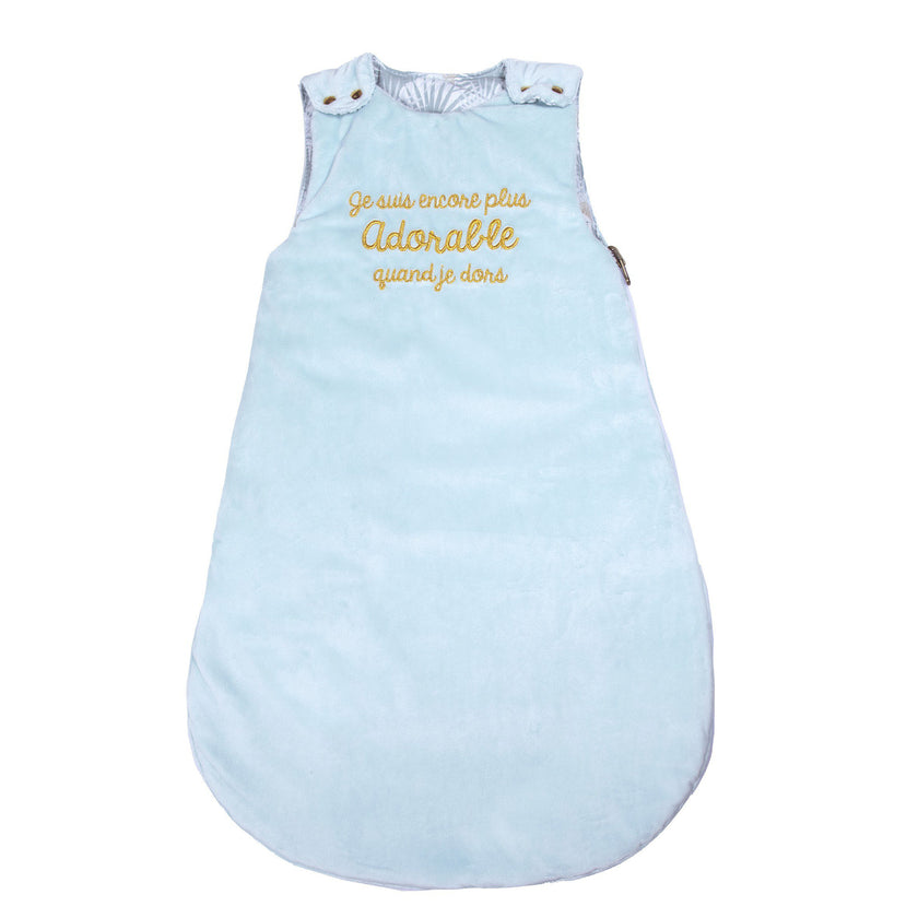 Gigoteuse réversible Palm Springs céladon / imprimé palmiers 0-6M - Mode Bébé Claye