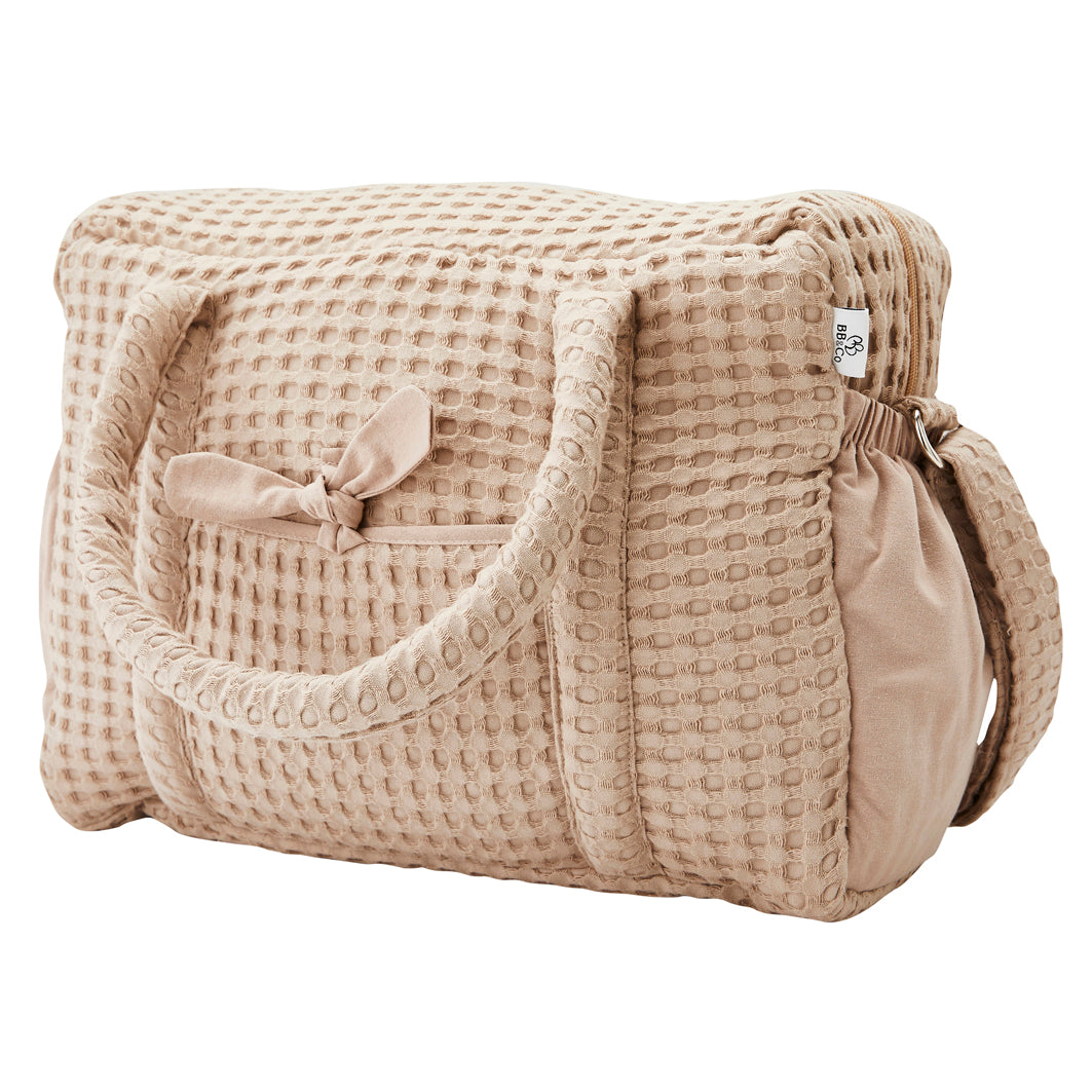 Sac à langer en coton gaufré latte - Mode Bébé Claye
