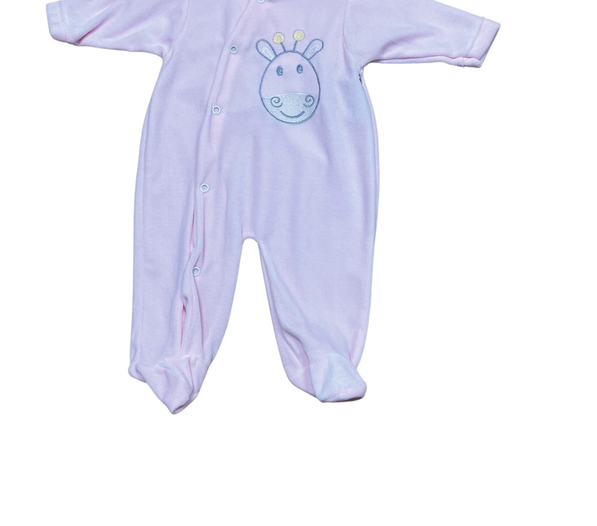 Pyjama dors-bien en velours bébé - Girafe