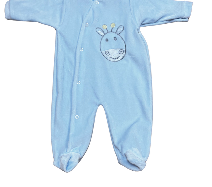 Pyjama dors-bien en velours bébé - Girafe