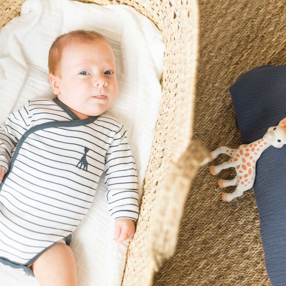 Body Sophie la girafe manches longues - Marinière 1 mois