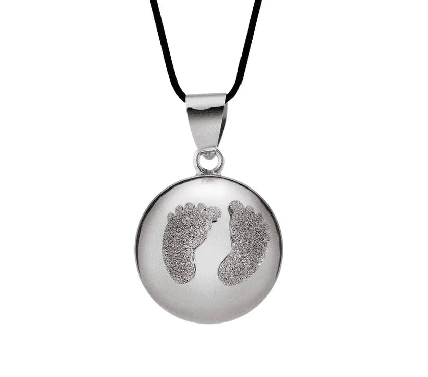SCHWANGERSCHAFTSBOLA BABYFÜSSE SCHWARZ / RHODIUM