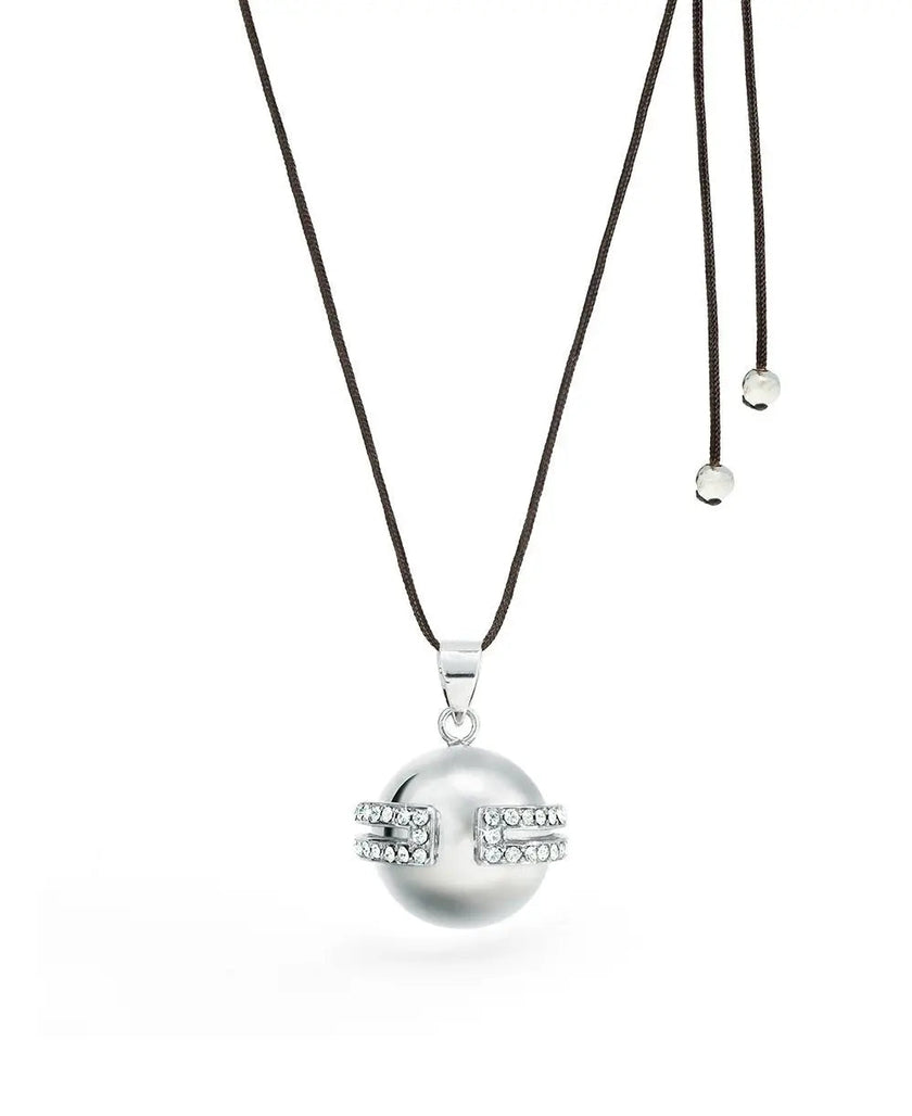 BRETON PREGNANCY BOLA - BLACK ENAMEL / ROSE GOLD