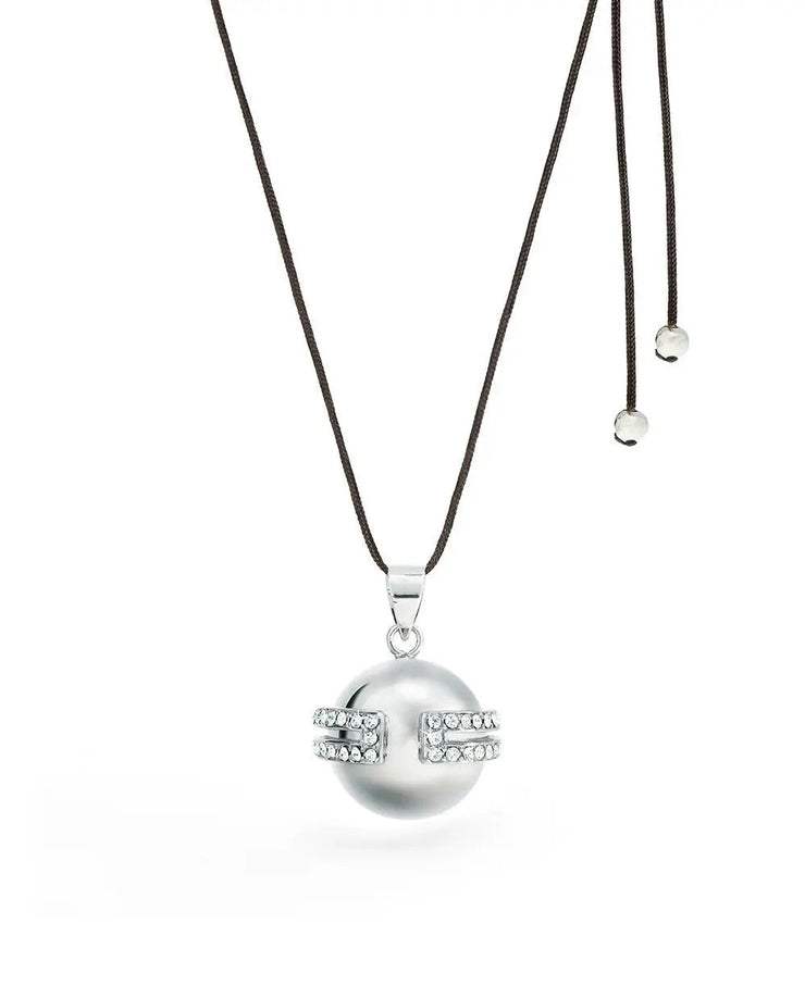 BRETON PREGNANCY BOLA - BLACK ENAMEL / ROSE GOLD