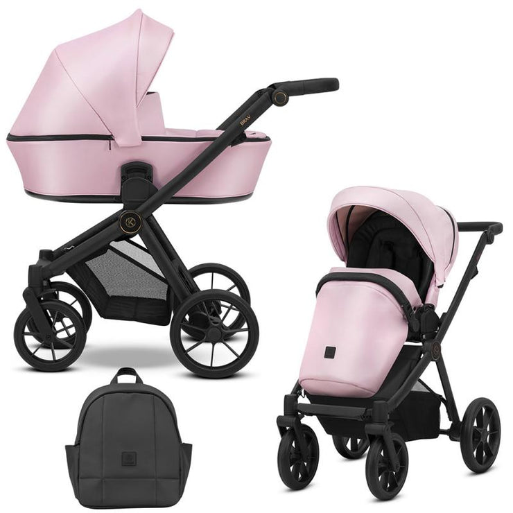 Poussette Duo Brav - Baby Rose Eco Cuir - Mode Bébé Claye