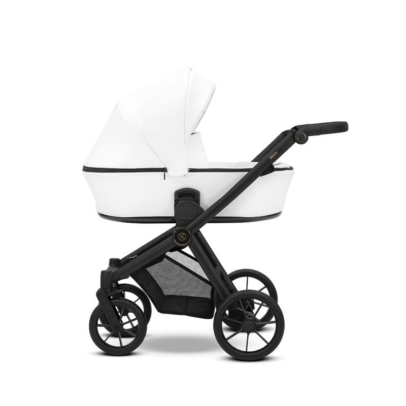 Poussette Duo Brav - Blanc Eco Cuir - Mode Bébé Claye