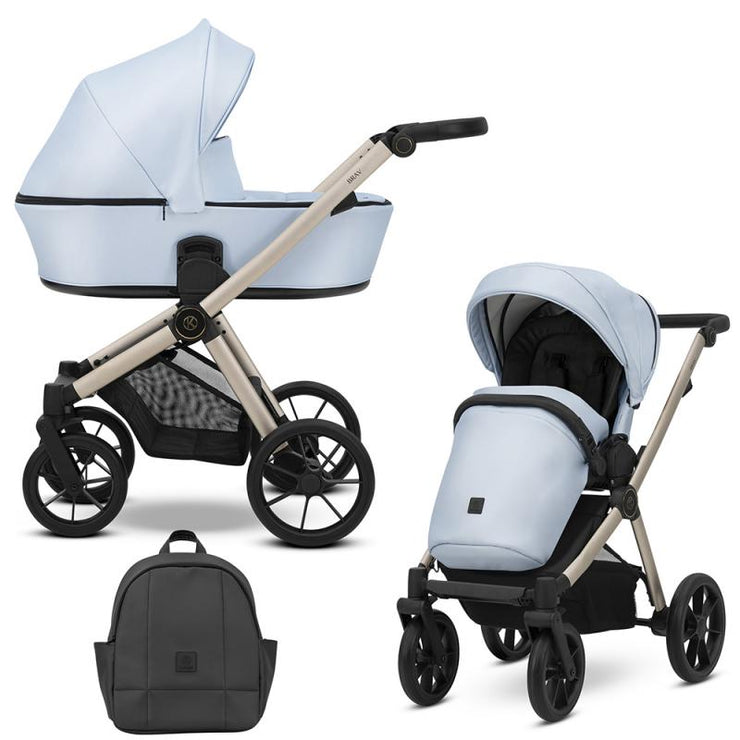 Poussette Duo Brav - Baby Blue Eco Cuir - Mode Bébé Claye