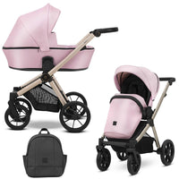 Poussette Duo Brav - Baby Rose Eco Cuir - Mode Bébé Claye