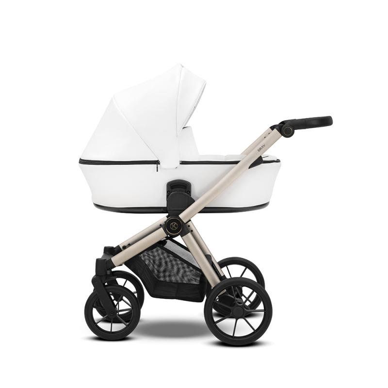 Poussette Duo Brav - Blanc Eco Cuir - Mode Bébé Claye