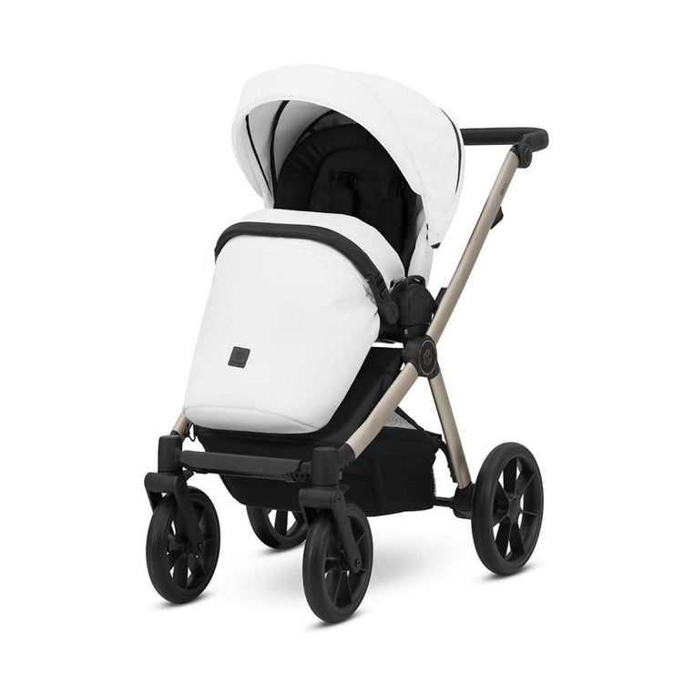 Poussette Duo Brav - Blanc Eco Cuir - Mode Bébé Claye