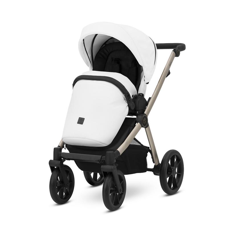 Poussette Duo Brav - Blanc Eco Cuir - Mode Bébé Claye