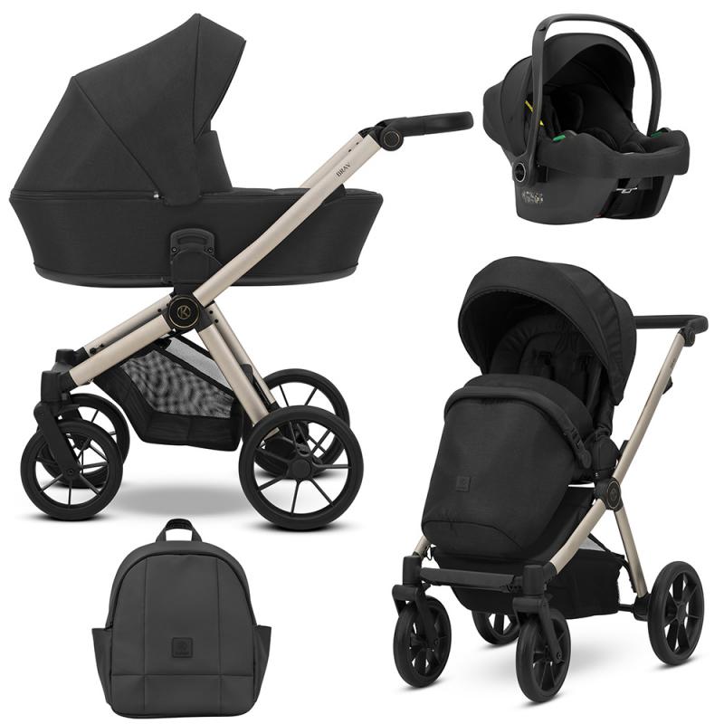 Poussette Trio Brav + Nacelle + Cosmo i-Size - Noir - Mode Bébé Claye