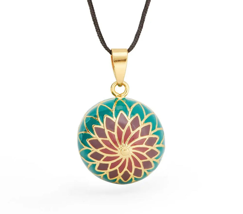 Bola de grossesse - Magnolia - Email multicolor - Doré Or 18 carats - Mode Bébé Claye