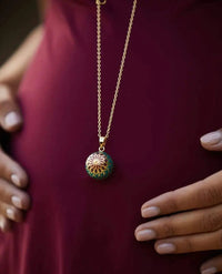Bola de grossesse - Magnolia - Email multicolor - Doré Or 18 carats - Mode Bébé Claye