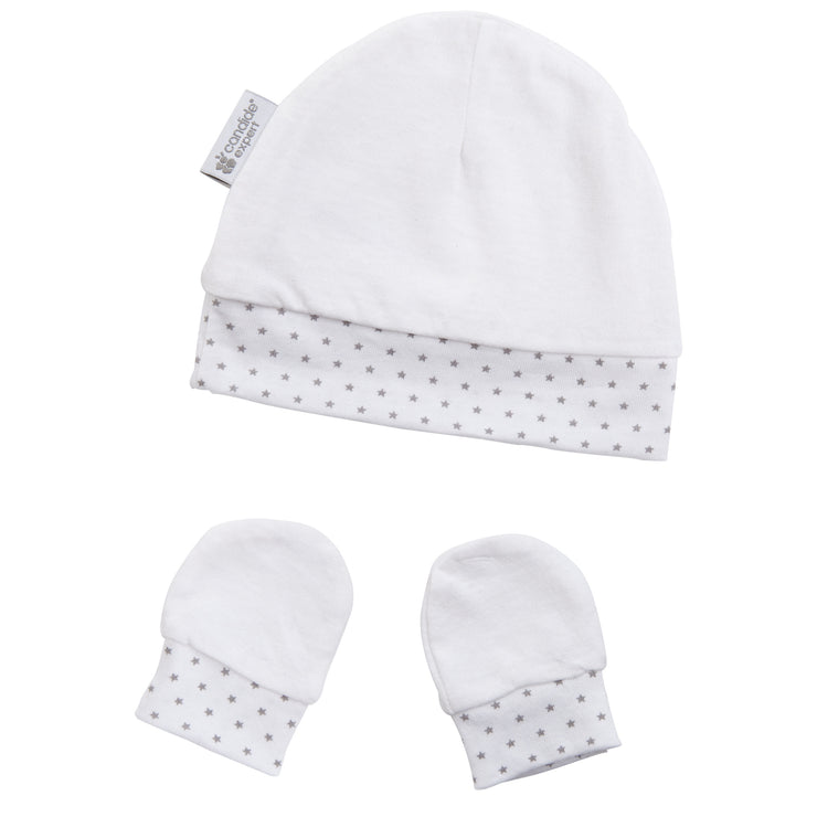 Bonnet & moufles naissance étoiles - Mode Bébé Claye
