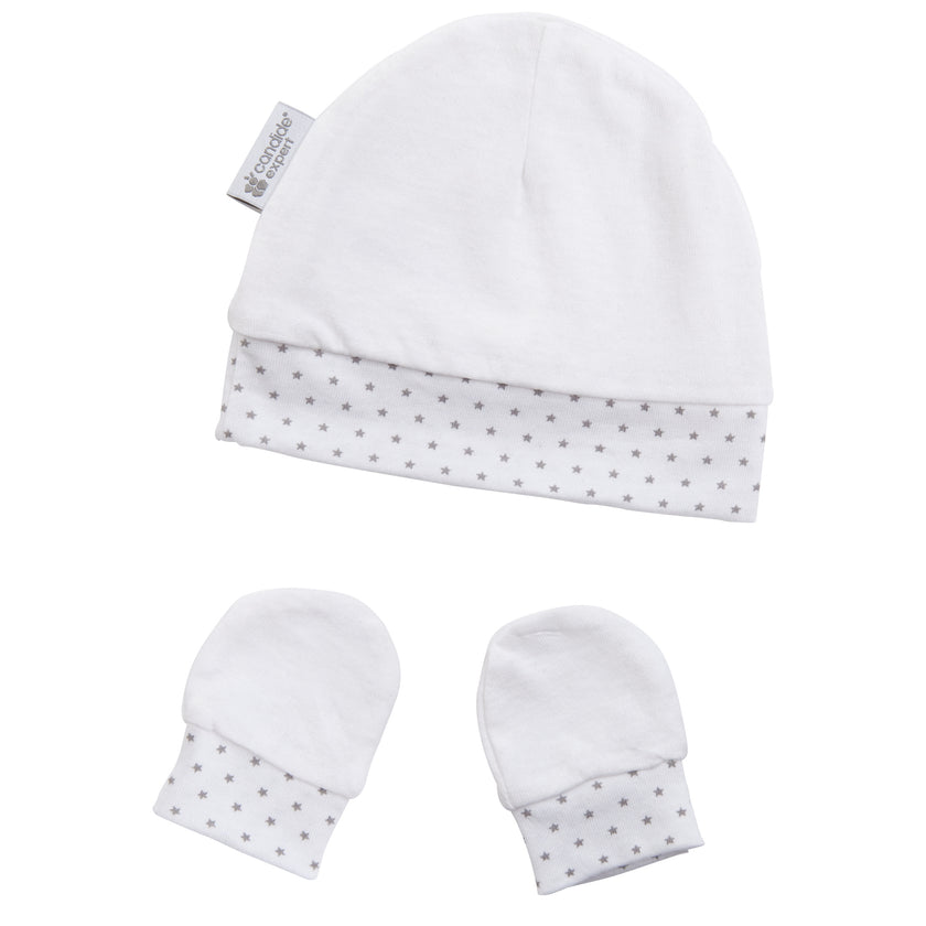 Bonnet & moufles naissance étoiles - Mode Bébé Claye
