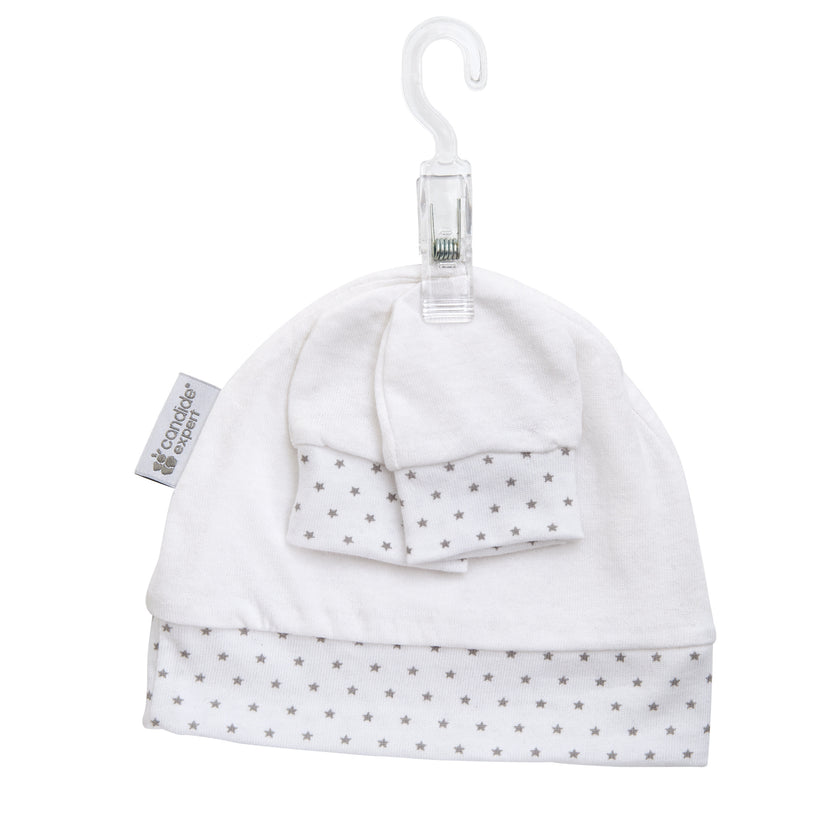 Bonnet & moufles naissance étoiles - Mode Bébé Claye