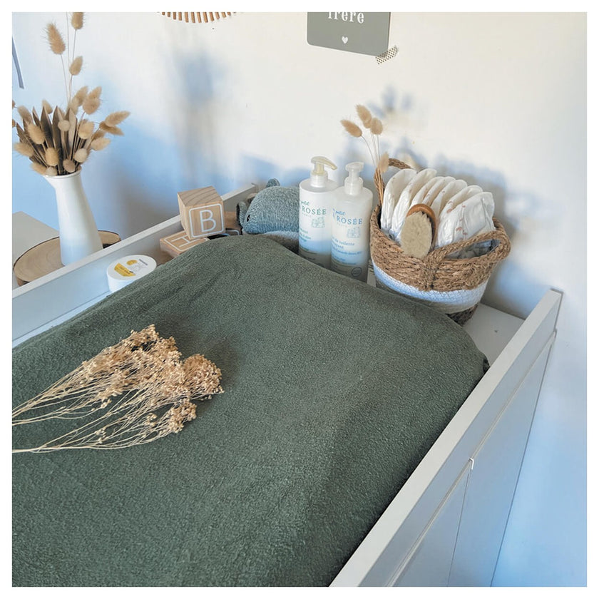 Housse de matelas à langer kaki éponge 50x75cm - Mode Bébé Claye