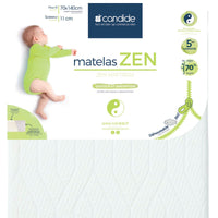 Matelas Zen 70x140 cm pour lit bébé - Viscose de Bambou - Déhoussable 360° - Mode Bébé Claye