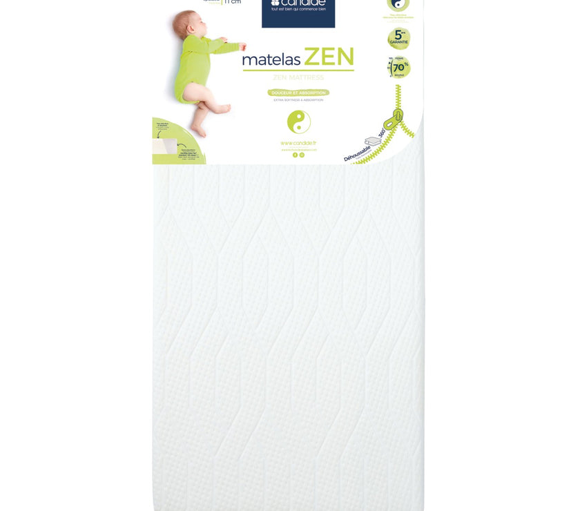 Matelas Zen 70x140 cm pour lit bébé - Viscose de Bambou - Déhoussable 360° - Mode Bébé Claye